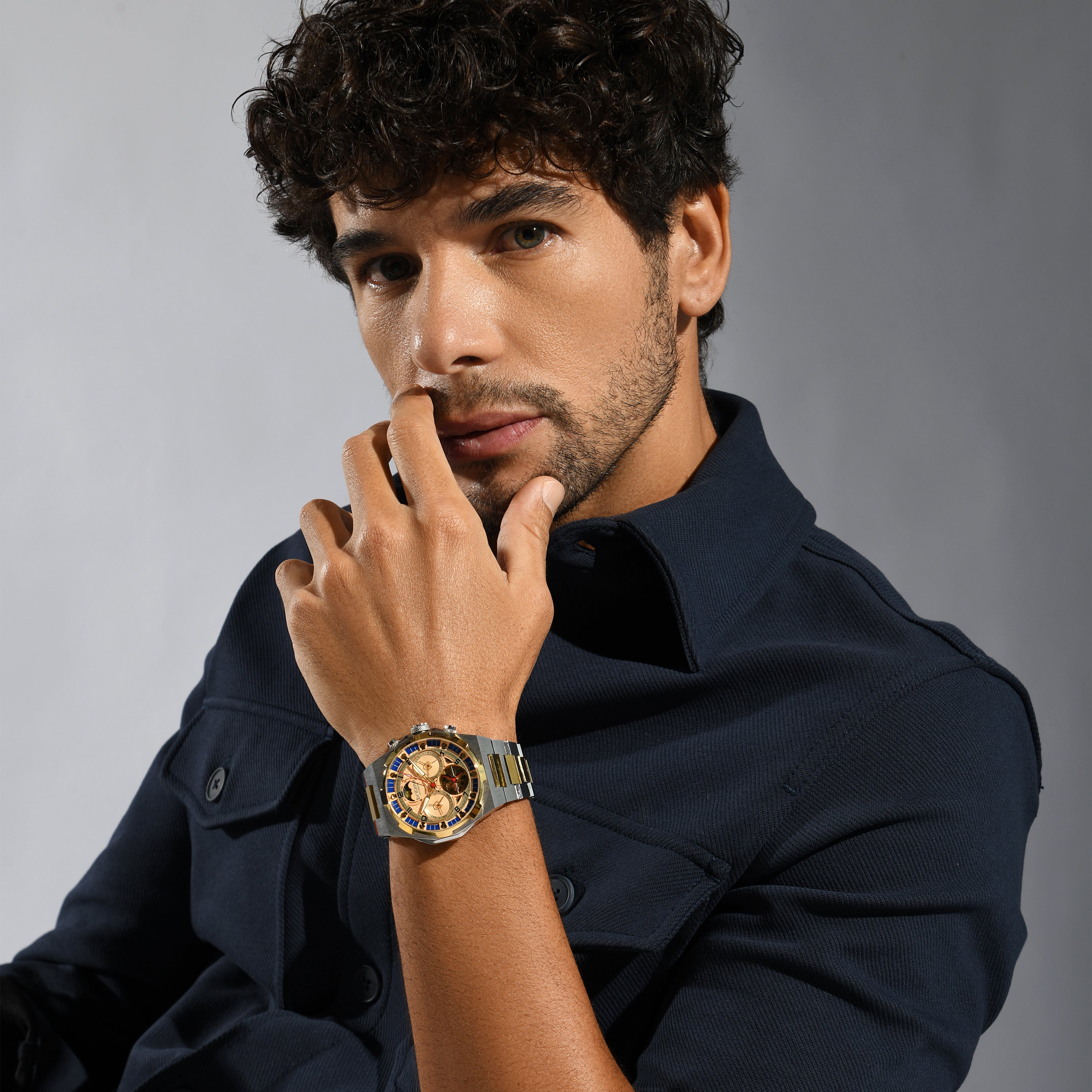 Britime Men Round Champagne watch