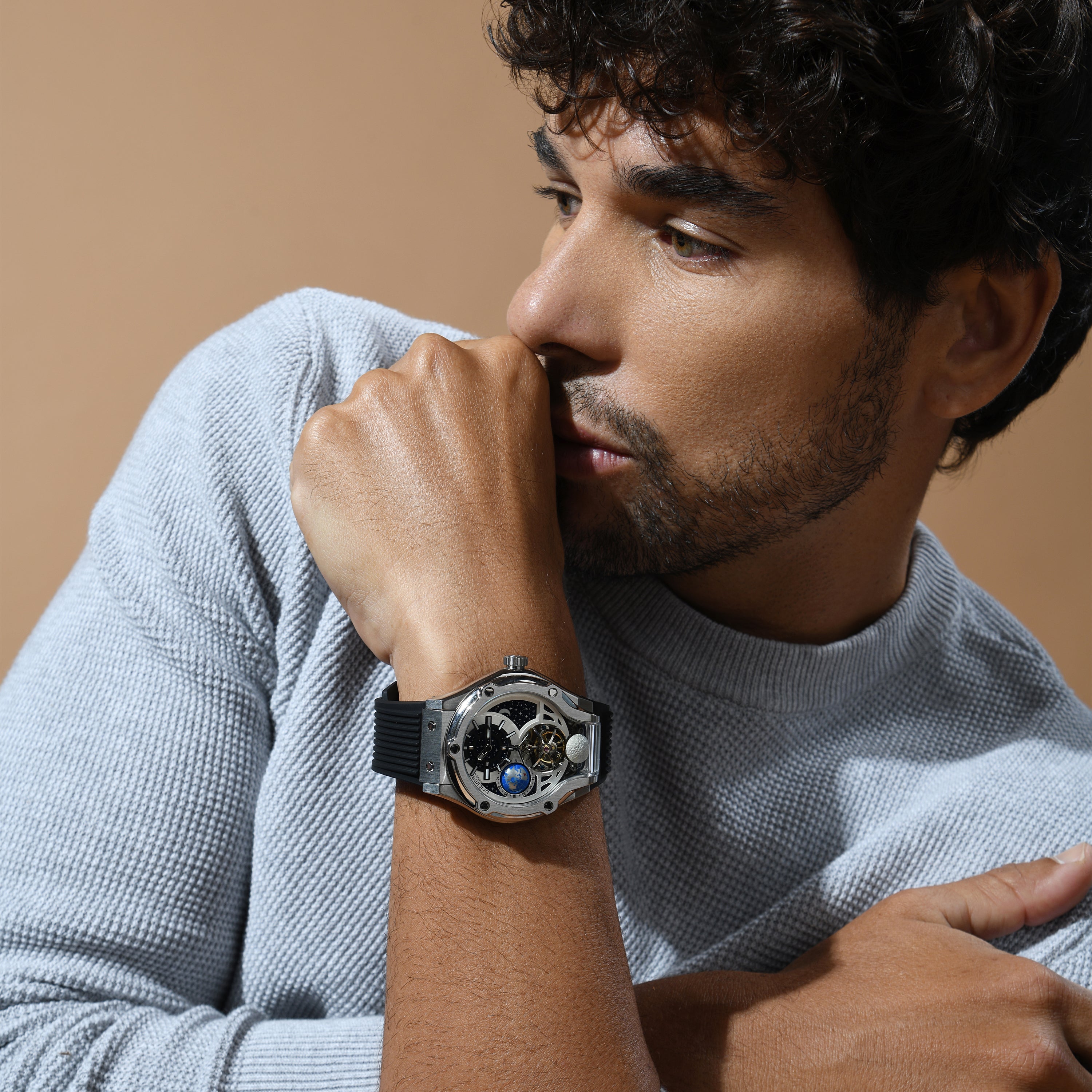 Britime Men Round Silver watch