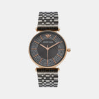 Women Quartz Black Dial Analog Stainless Steel Watch 9001T-M3316