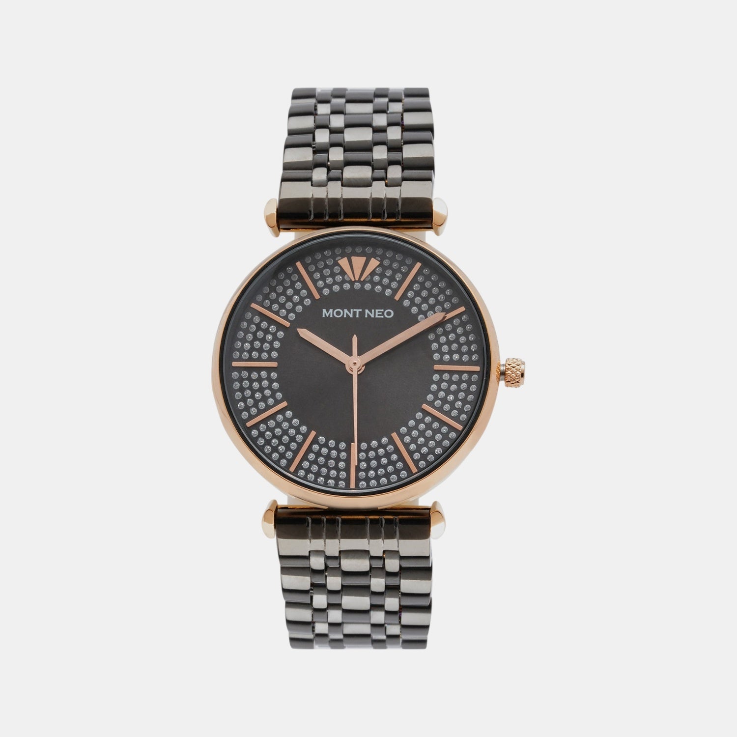 Women Quartz Black Dial Analog Stainless Steel Watch 9001T-M3316