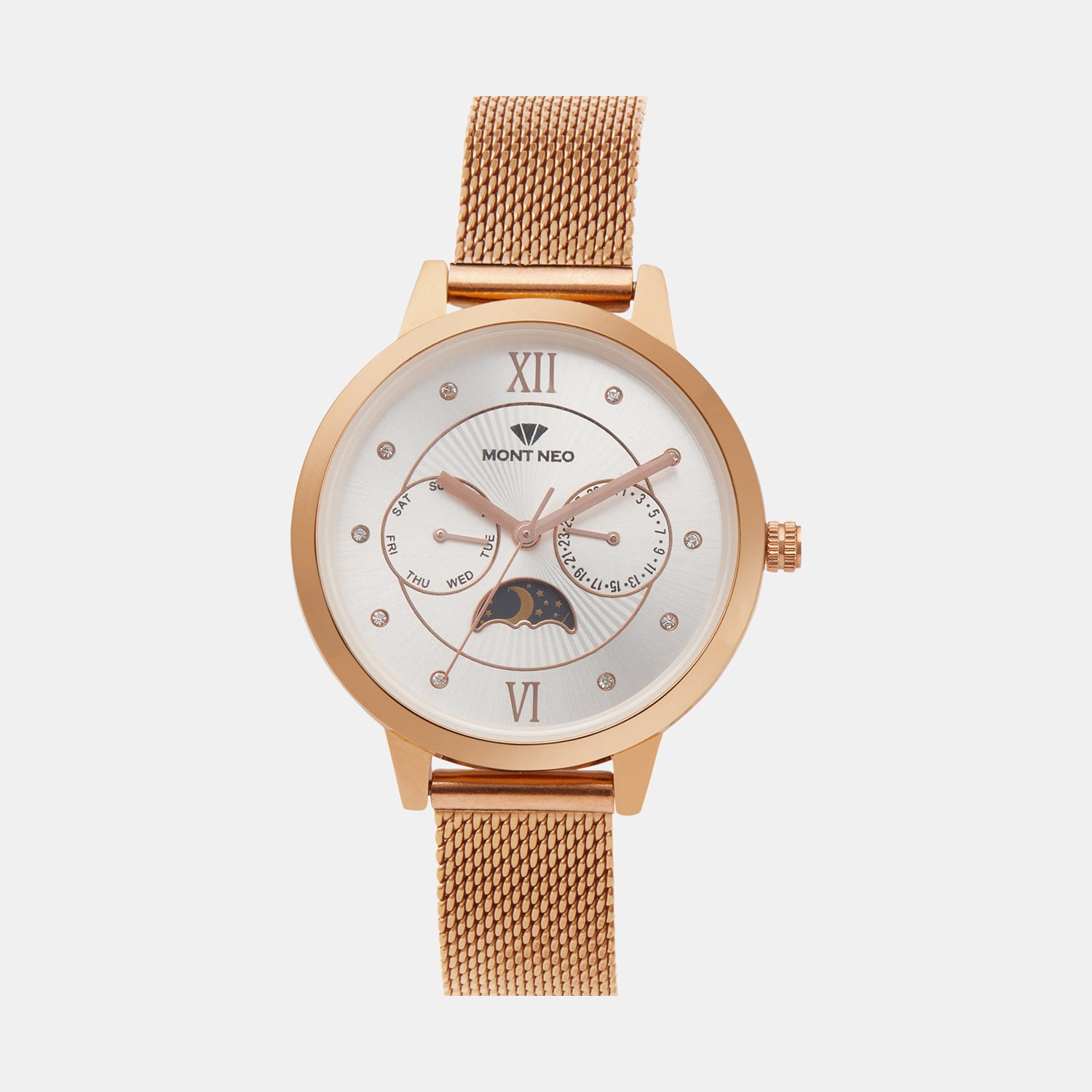 Mont Neo Round Silver Multi-Function watch