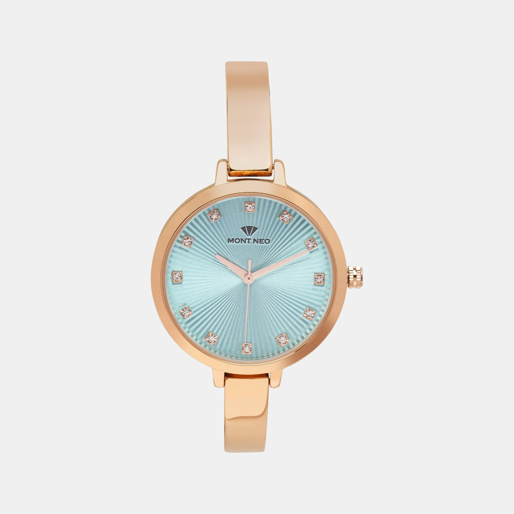 Women Quartz Blue Dial Analog Stainless Steel Watch 9004T-M3317