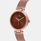 Women Quartz Brown Dial Analog Mesh Watch 9005T-B6606