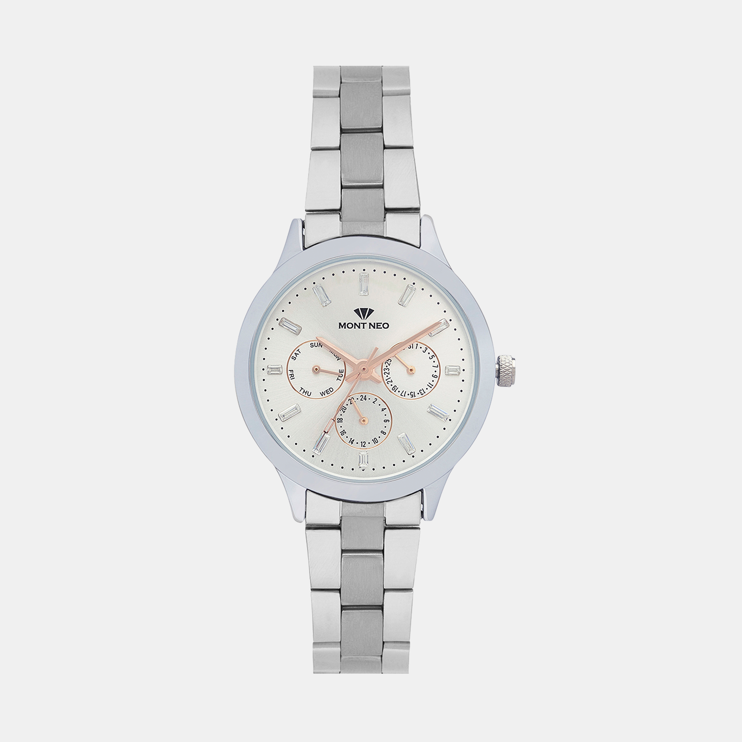 Mont Neo Round Silver Chronograph watch