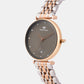 Women Quartz Brown Dial Analog Metal Watch 9010E-M1315