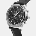 Men Automatic Black Dial Analog Leather Watch 928-L10406