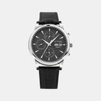 Men Automatic Black Dial Analog Leather Watch 928-L10406