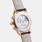 Men Automatic Silver Dial Analog Leather Watch 928-L30308