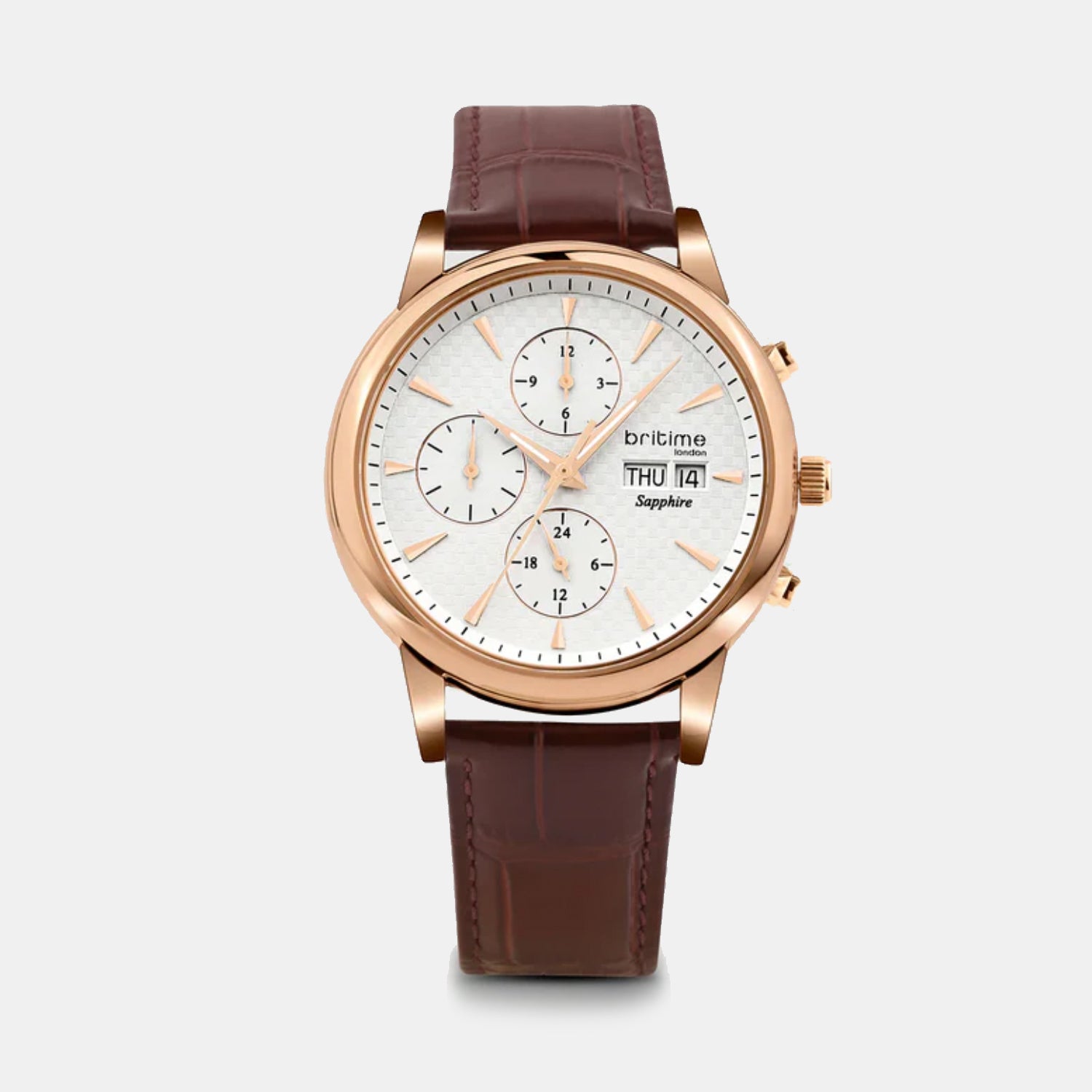 Men Automatic Silver Dial Analog Leather Watch 928-L30308