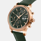 Men Automatic Green Dial Analog Leather Watch 928-L31412