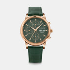 Men Automatic Green Dial Analog Leather Watch 928-L31412