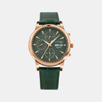 Men Automatic Green Dial Analog Leather Watch 928-L31412