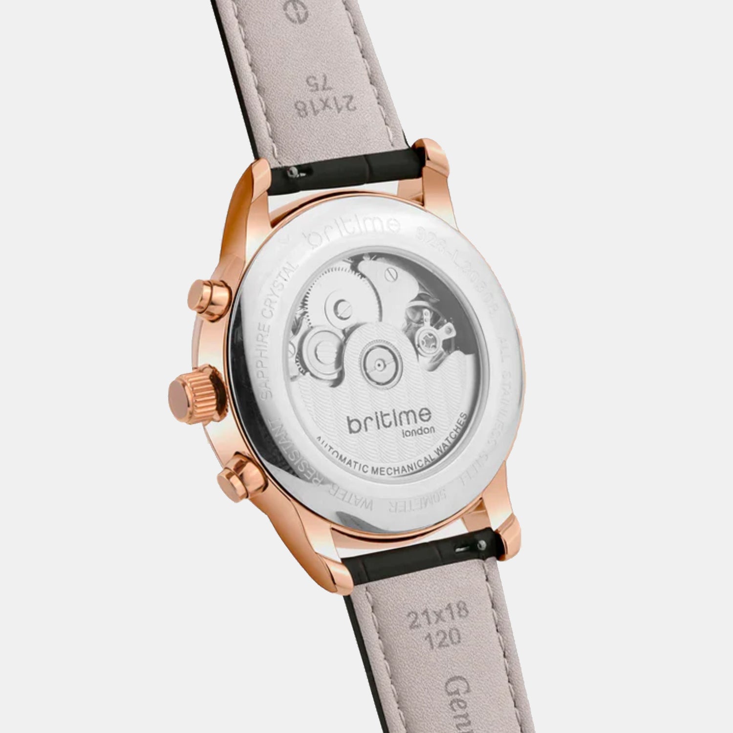 Men Automatic Grey Dial Analog Leather Watch 928-L31509