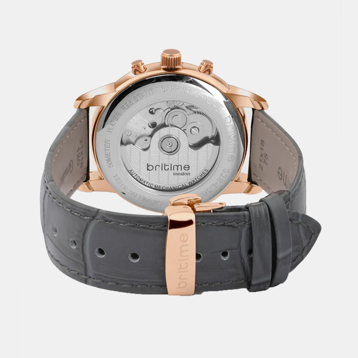 Men Automatic Grey Dial Analog Leather Watch 928-L31509
