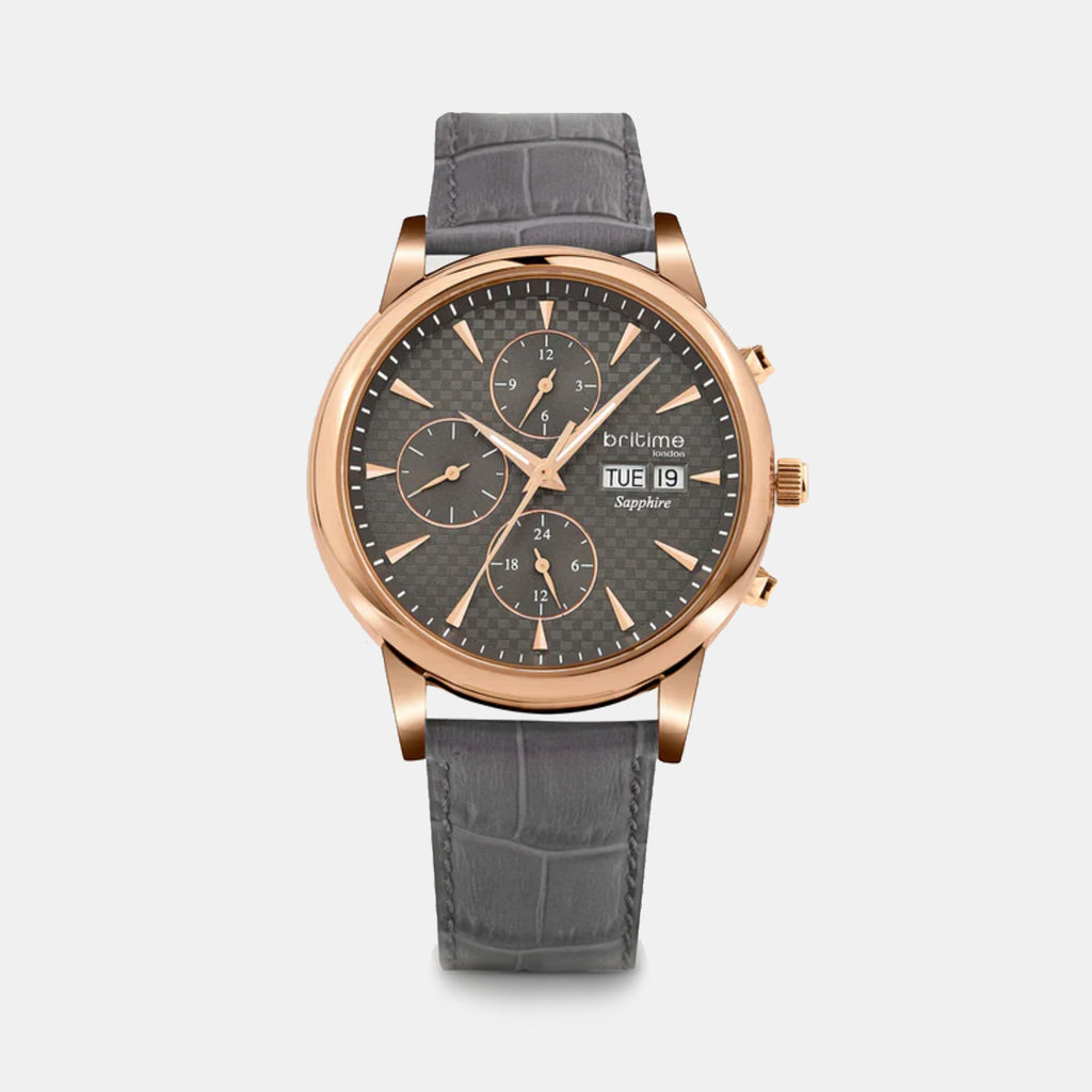 Men Automatic Grey Dial Analog Leather Watch 928-L31509