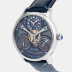 Men Automatic Blue Dial Multi-Function Leather Watch 962-L10507