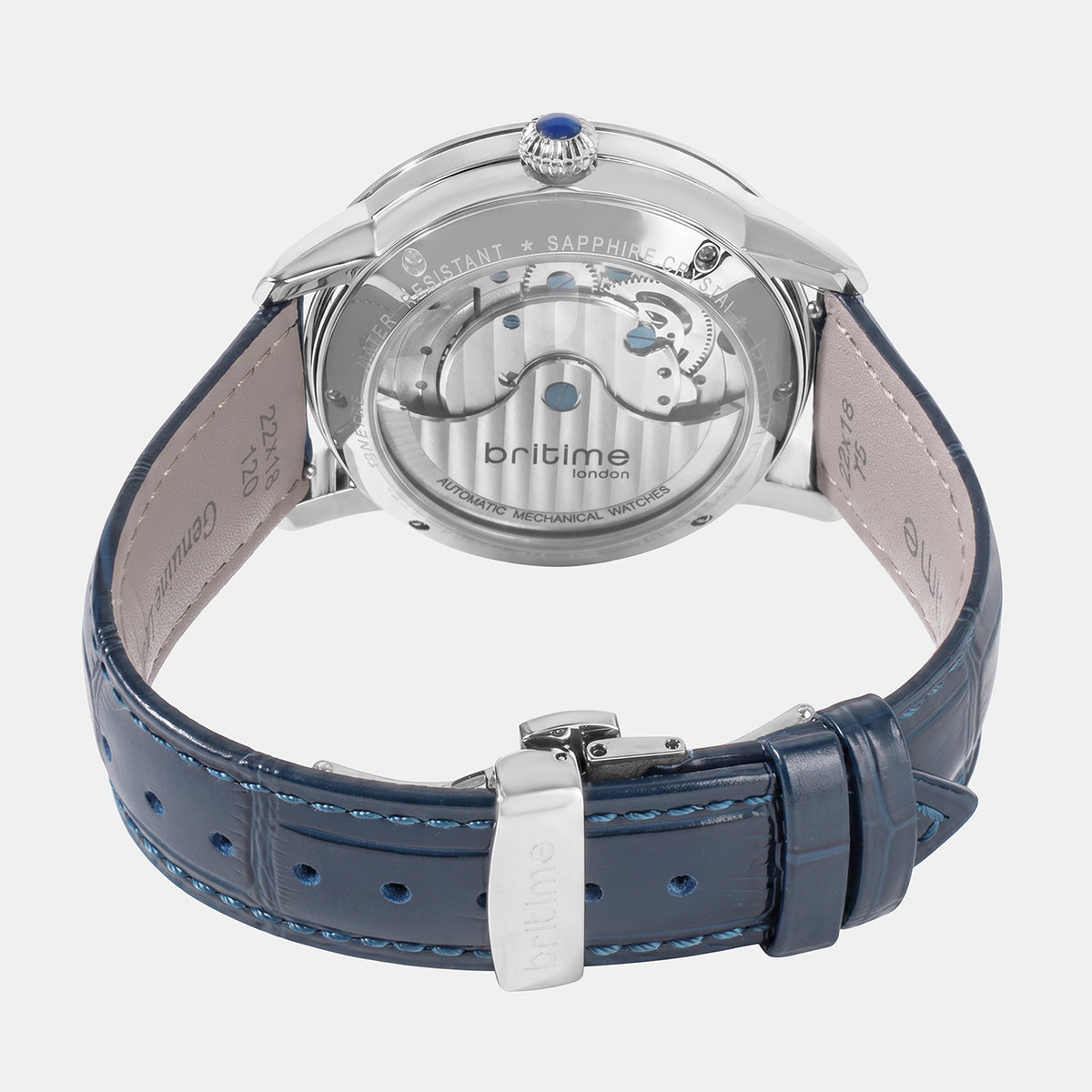 Men Automatic Blue Dial  Leather Watch 962-L10507