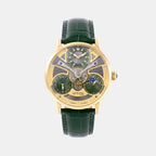 Crescent Men Automatic Green Dial Analog Leather Watch 962-L21412