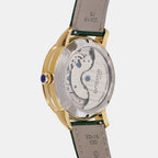 Crescent Men Automatic Green Dial Analog Leather Watch 962-L21412
