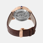 Men Automatic Rose Gold Dial Analog Leather Watch 962-L30608