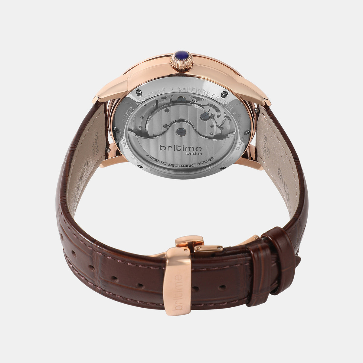 Solstice Men Automatic Gold Dial Analog Leather Watch 962-L30608