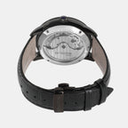 Men Automatic Grey Dial Multi-Function Leather Watch 962-L40406