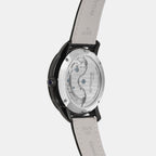Men Automatic Grey Dial Multi-Function Leather Watch 962-L40406