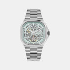 Monarch Men Automatic Blue Dial Analog Stainless Steel Watch 969-M11801