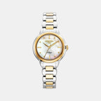 Allegra Women Quartz White Mother Of Pearl Dial Analog Stainless Steel Watch 977847 47 20 20