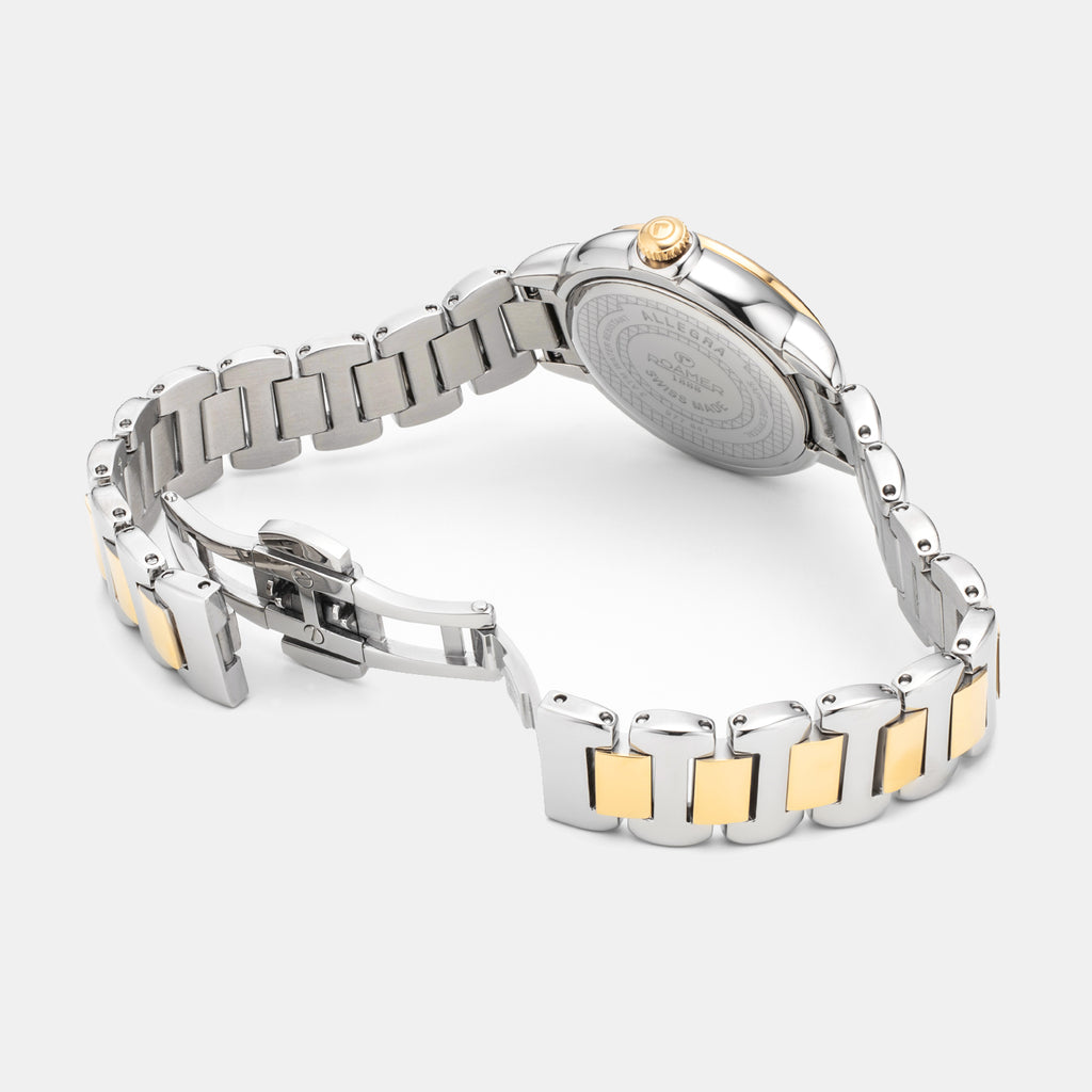 Allegra Women Quartz White Mother Of Pearl Dial Analog Stainless Steel Watch 977847 47 20 20