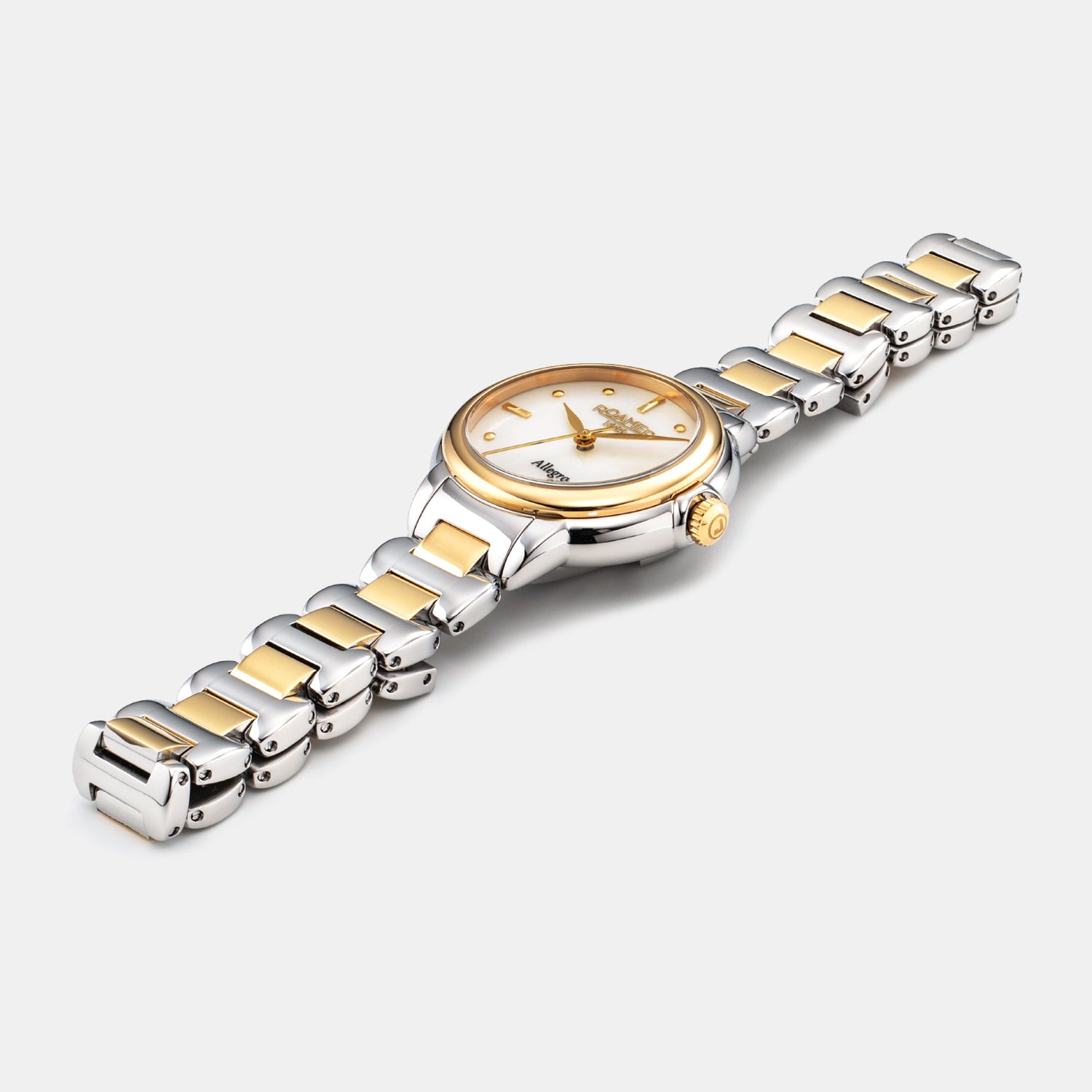 Allegra Women Quartz White Mother Of Pearl Dial Analog Stainless Steel Watch 977847 47 20 20