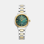Allegra Women Quartz Green Dial Analog Stainless Steel Watch 977847 47 70 20