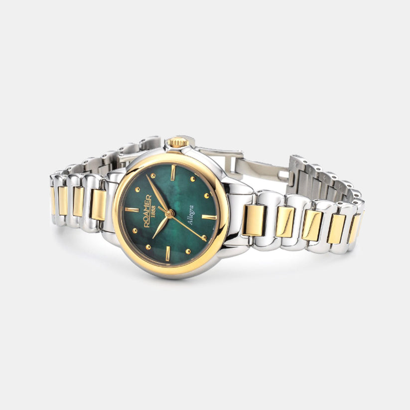 Allegra Women Quartz Green Dial Analog Stainless Steel Watch 977847 47 70 20