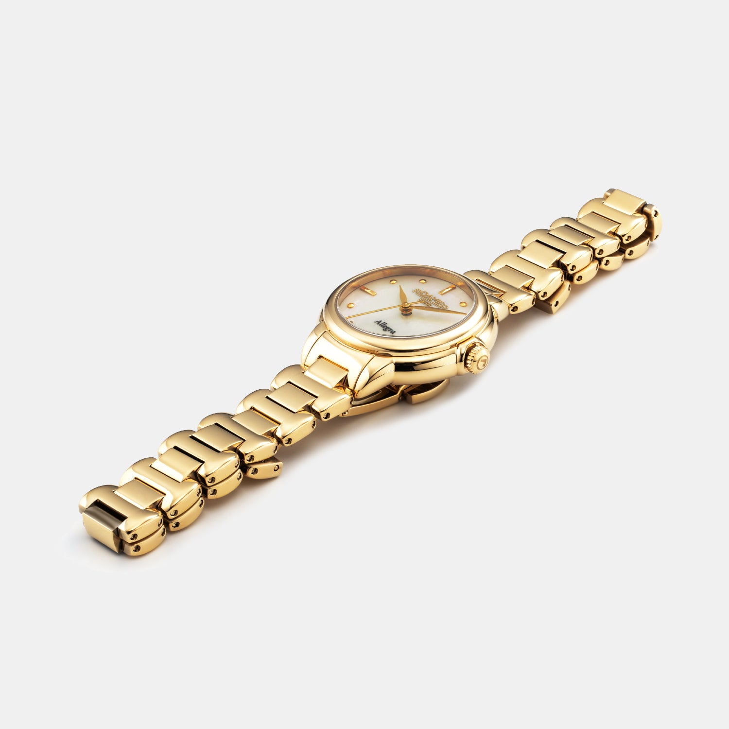 Allegra Women Quartz White Mother Of Pearl Dial Analog Stainless Steel Watch 977847 48 20 20