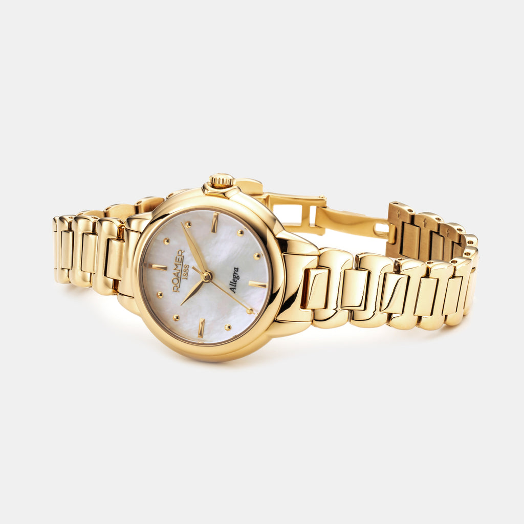 Allegra Women Quartz Mother Of Pearl Dial Analog Stainless Steel Watch 977847 48 20 20