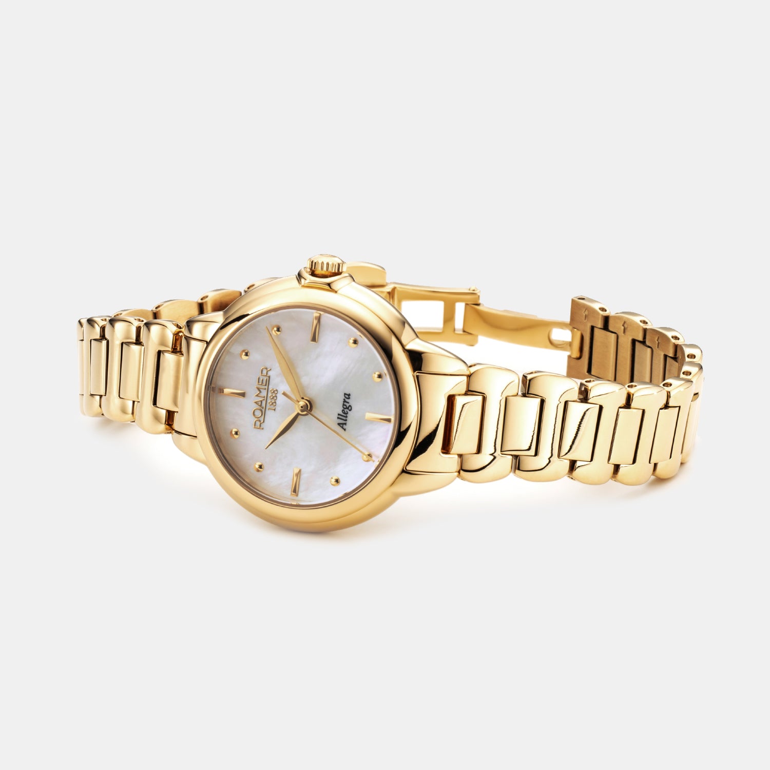 Allegra Women Quartz White Mother Of Pearl Dial Analog Stainless Steel Watch 977847 48 20 20