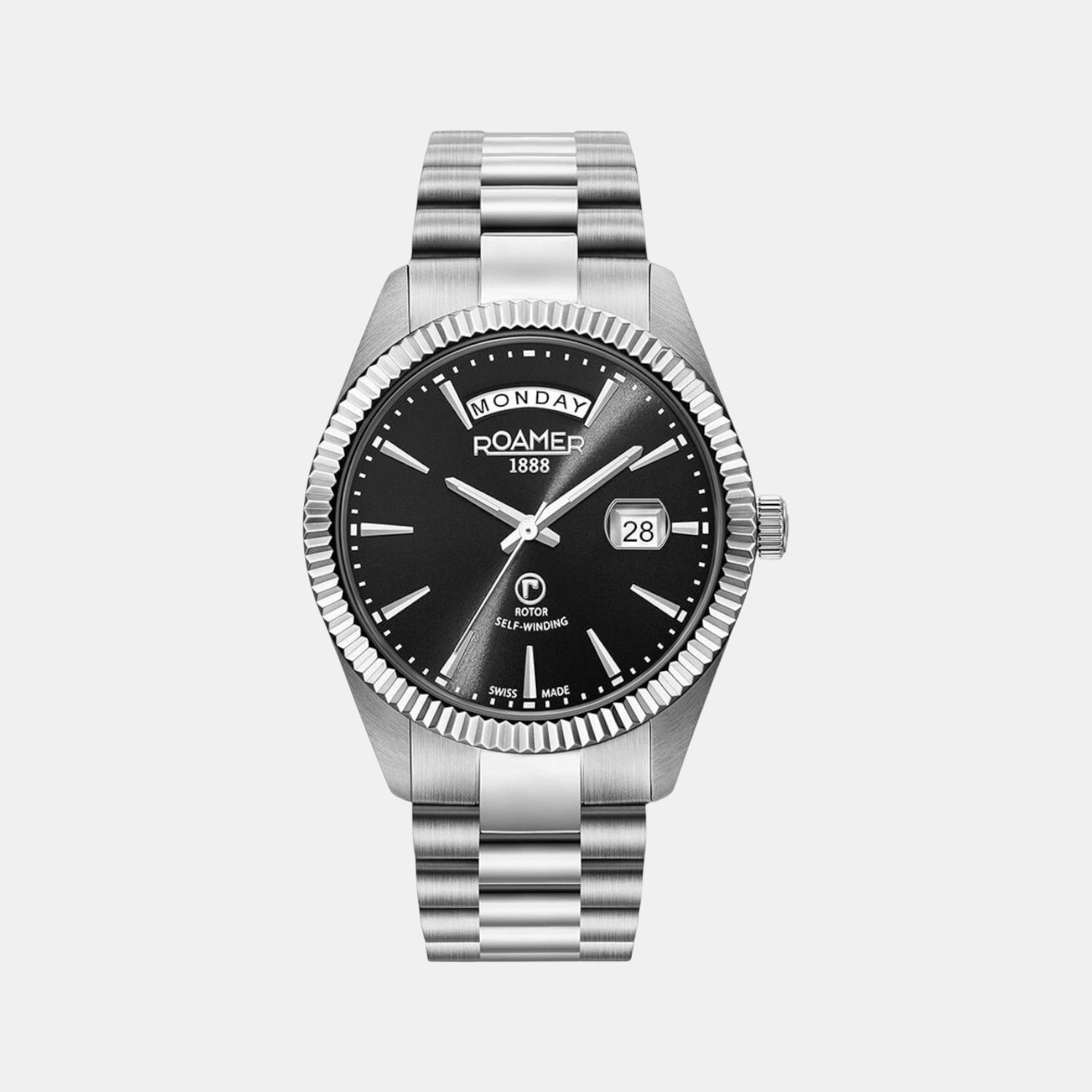 Roamer Primeline Daydate Men Black Watch 981662 41 55 90 – Just In Time ...
