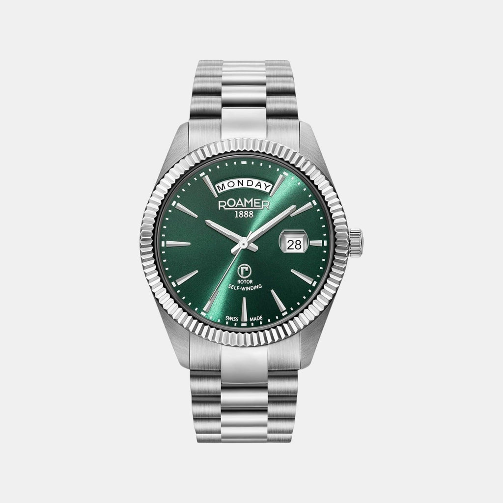 Primeline Daydate Men Automatic Green Dial Analog Stainless Steel Watch 981662 41 75 90