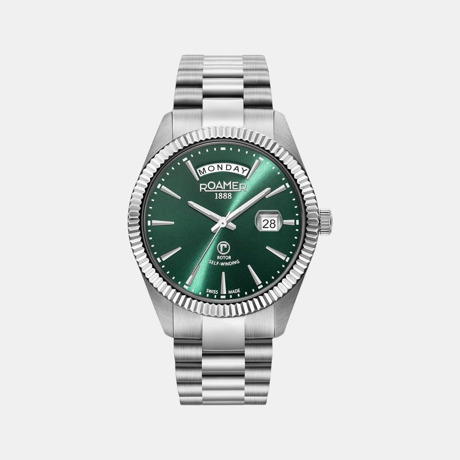 Primeline Daydate Men Automatic Green Dial Analog Stainless Steel Watch 981662 41 75 90
