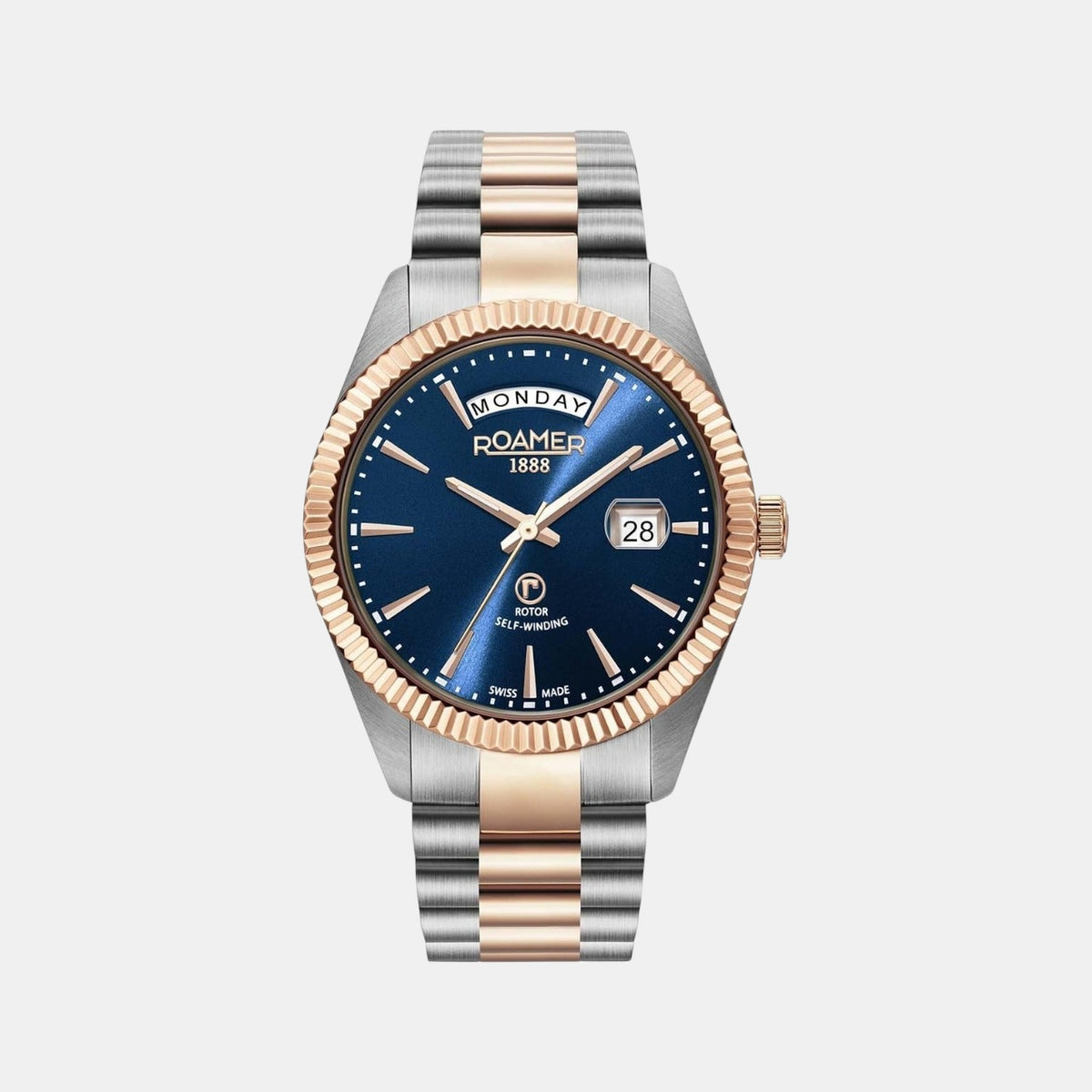 Primeline Daydate Men Automatic Blue Dial Analog Stainless Steel Watch 981662 47 45 90