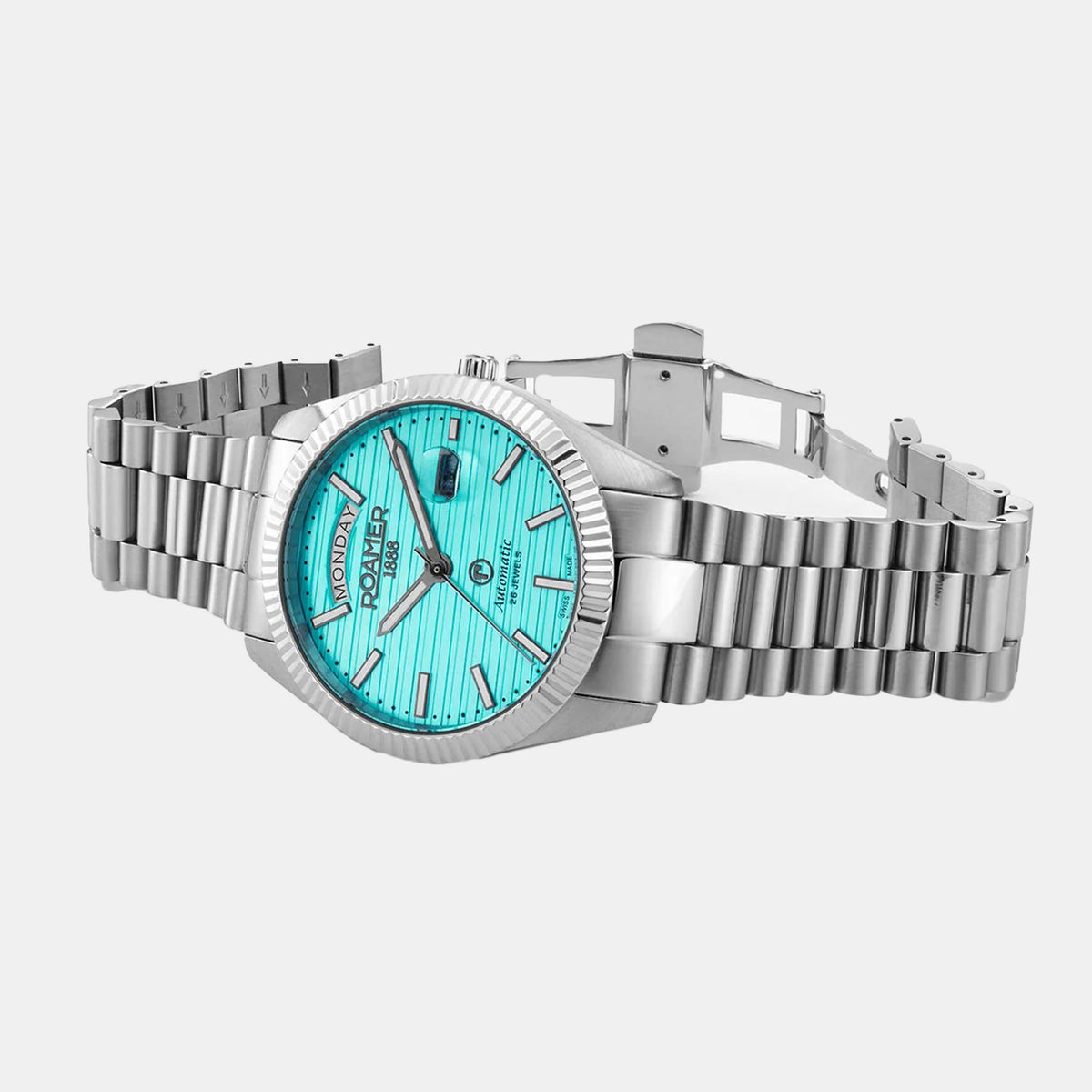Primeline Daydate Ii Men Automatic Blue Dial Analog Stainless Steel Watch 981666 41 05 50