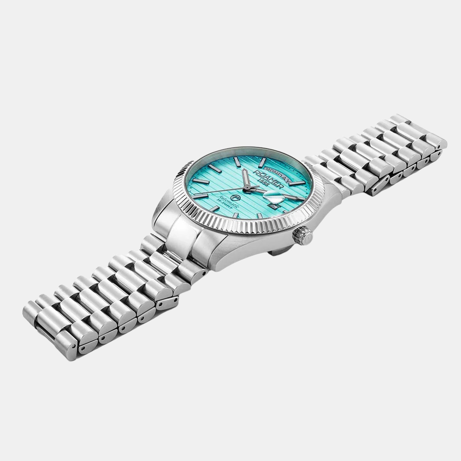 Primeline Daydate Ii Men Automatic Blue Dial Analog Stainless Steel Watch 981666 41 05 50