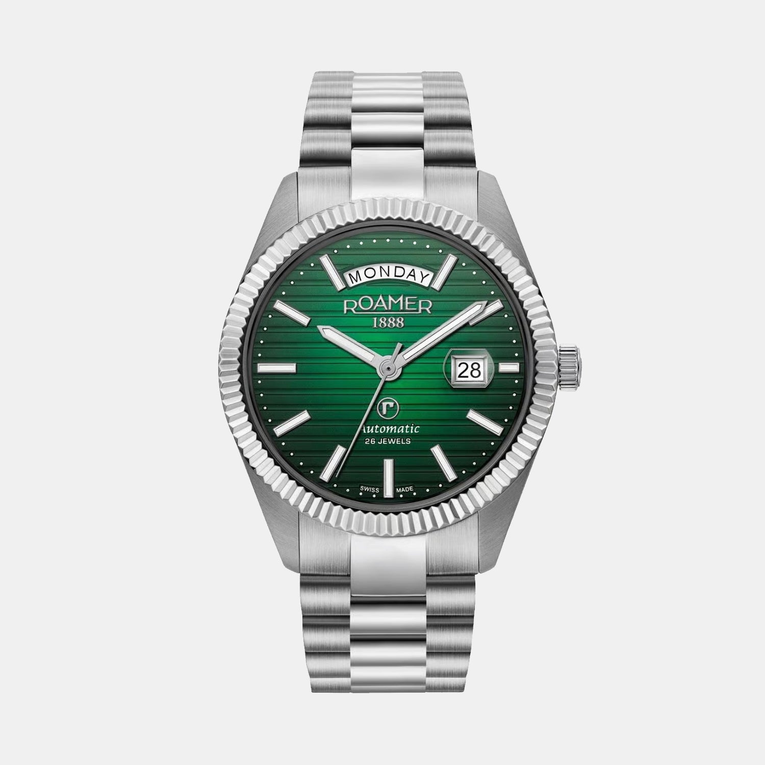 Roamer Primeline Men Automatic Green Dial Analog Stainless Steel Watch  981666 41 75 50