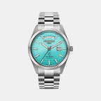 Primeline Daydate Ii Men Automatic Blue Dial Analog Stainless Steel Watch 981666 41 05 50