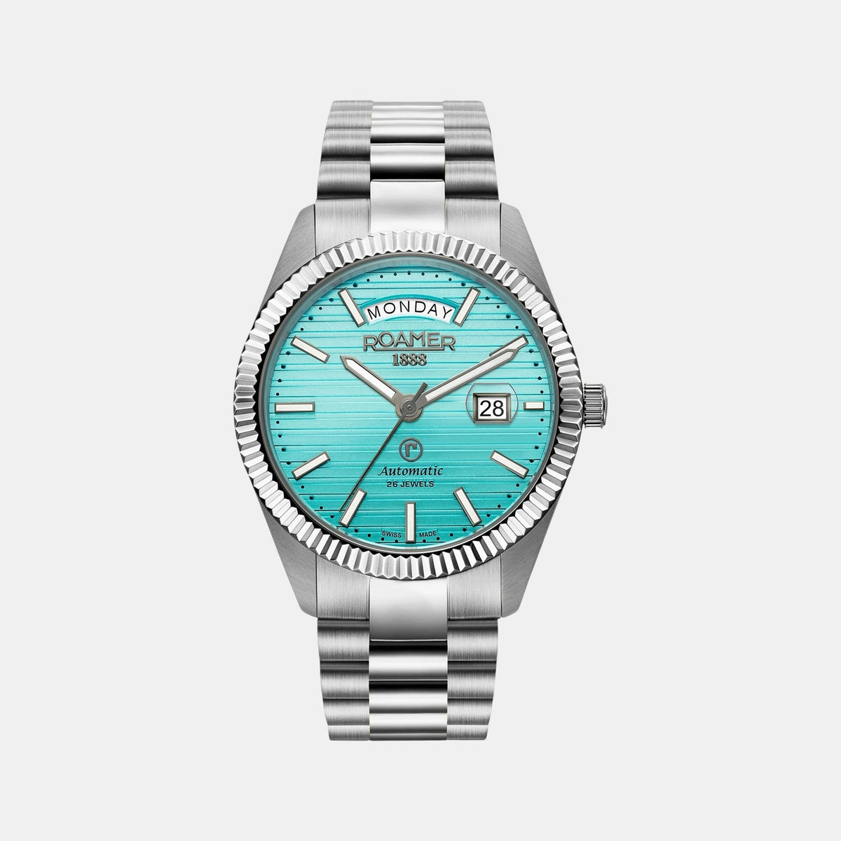 Primeline Daydate Ii Men Automatic Blue Dial Analog Stainless Steel Watch 981666 41 05 50