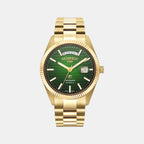 Primeline Daydate Ii Men Quartz Green Dial Analog Stainless Steel Watch 981666 48 75 50