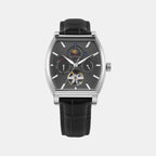 Galaxy Men Automatic Black Dial Multi-Function Leather Watch 985-L10406