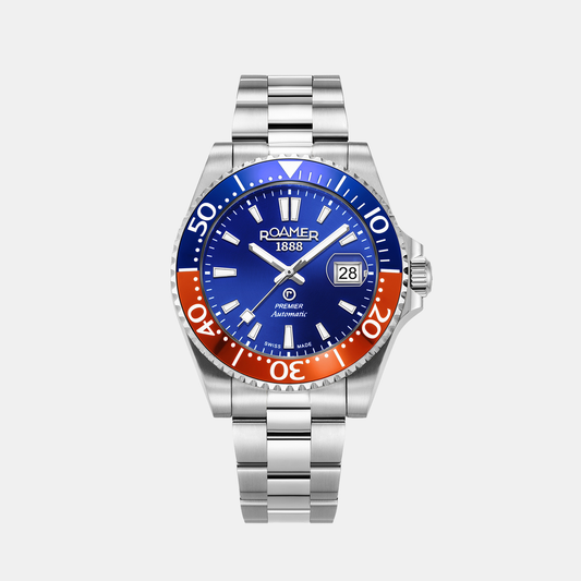 Men Automatic Blue Sunray Dial Analog Stainless Steel Watch 986983 41 45 20