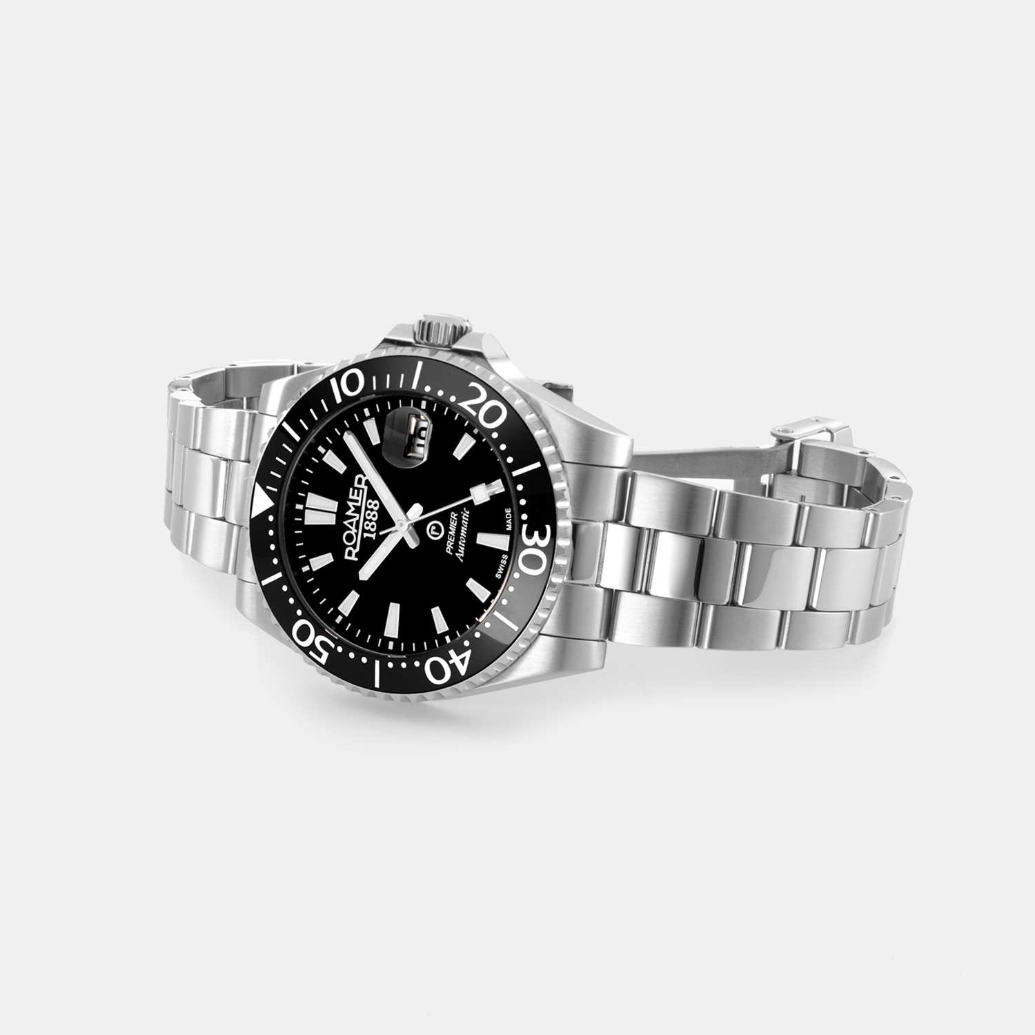 Premier Men Mechanical Black Sunray Dial Analog Stainless Steel Watch 986983 41 85 20