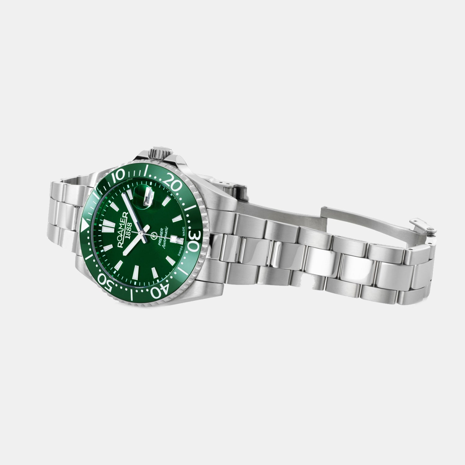 Premier Men Automatic Green Sunray Dial Analog Stainless Steel Watch 986983 41 75 20